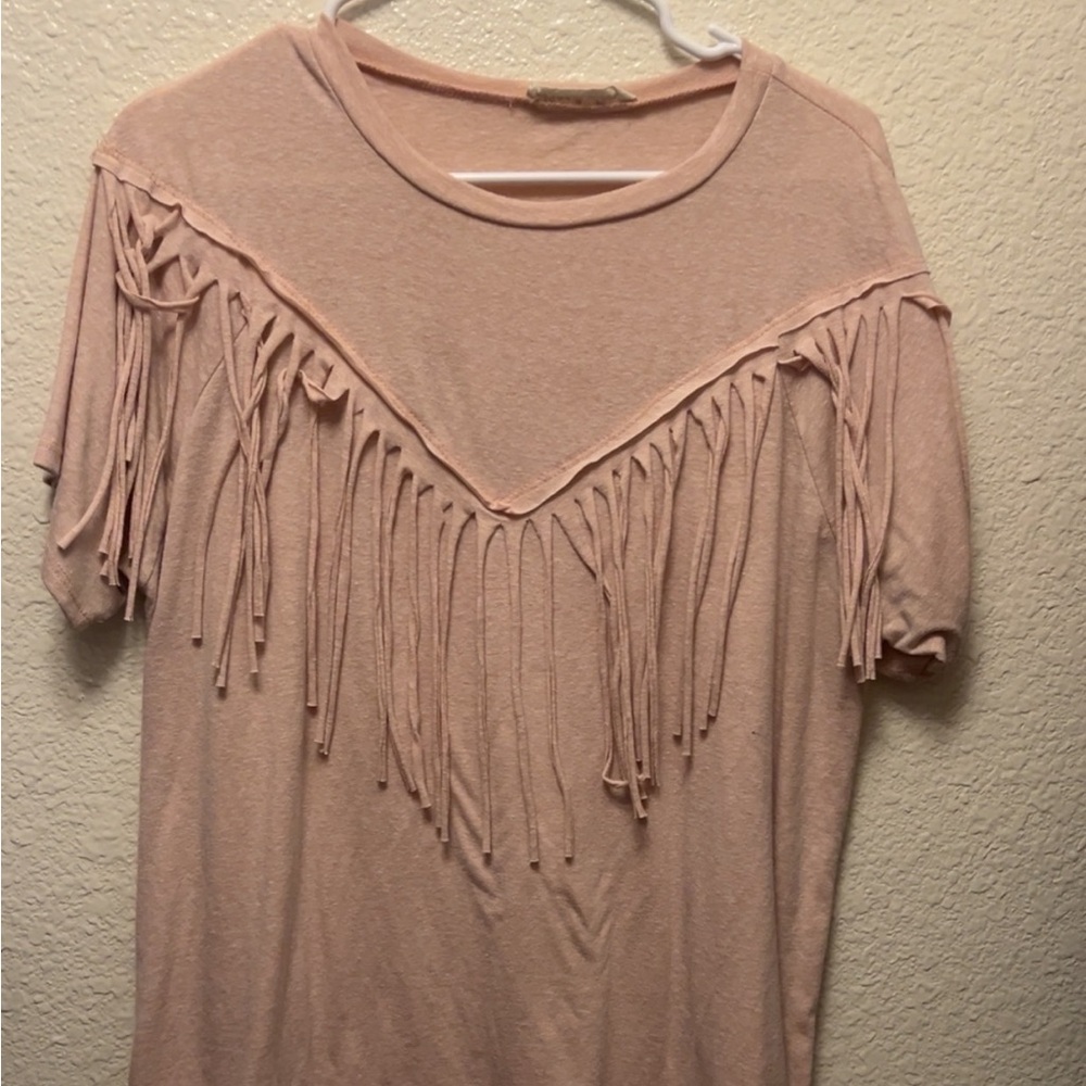 Pink Fringe Women's Top